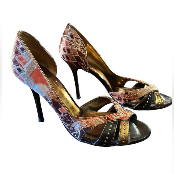 Guess Gwerinna-3 peep toe stiletto pumps size 9M - Picture 1 of 8